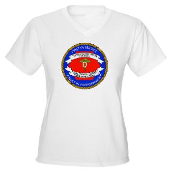 1DB - A01 - 04 - 1st Dental Battalion Women's V-Neck T-Shirt - Click Image to Close