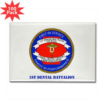 1DB - M01 - 01 - 1st Dental Battalion with Text Rectangle Magnet (100 pack) - Click Image to Close