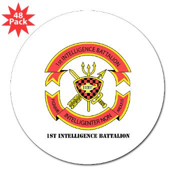 1IB - M01 - 01 - 1st Intelligence Battalion with Text - 3" Lapel Sticker (48 pk)