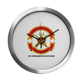 1IB - M01 - 03 - 1st Intelligence Battalion with Text - Modern Wall Clock