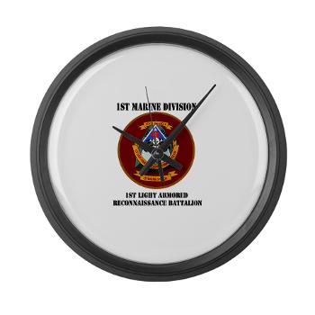 1LARB - M01 - 03 - 1st Light Armored Reconnaissance Bn with Text - Large Wall Clock
