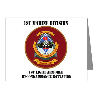 1LARB - M01 - 02 - 1st Light Armored Reconnaissance Bn with Text - Note Cards (Pk of 20)