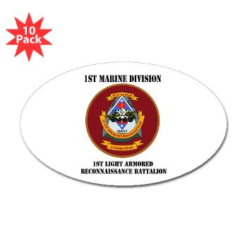 1LARB - M01 - 01 - 1st Light Armored Reconnaissance Bn with Text - Sticker (Oval 10 pk)