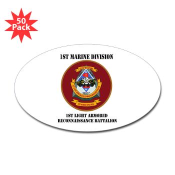 1LARB - M01 - 01 - 1st Light Armored Reconnaissance Bn with Text - Sticker (Oval 50 pk)