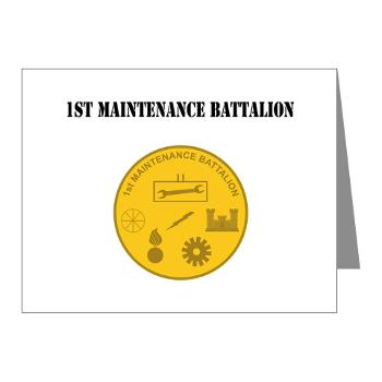 1MB - M01 - 02 - 1st Maintenance Battalion with Text - Note Cards (Pk of 20) - Click Image to Close