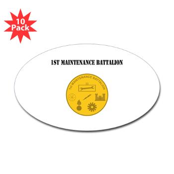 1MB - M01 - 01 - 1st Maintenance Battalion with Text - Sticker (Oval 10 pk) - Click Image to Close