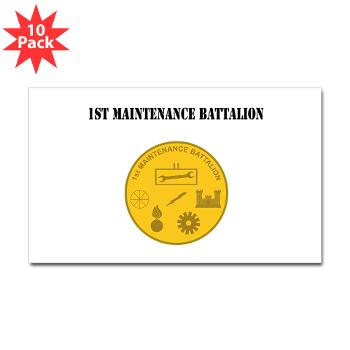 1MB - M01 - 01 - 1st Maintenance Battalion with Text - Sticker (Rectangle 10 pk)