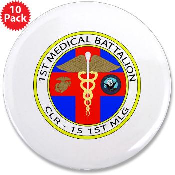 1MB - M01 - 01 - 1st Medical Battalion 3.5" Button (10 pack)