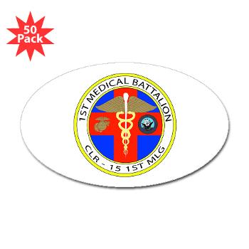 1MB - M01 - 01 - 1st Medical Battalion Sticker (Oval 50 pk)