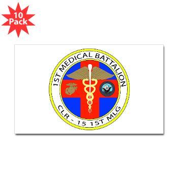 1MB - M01 - 01 - 1st Medical Battalion Sticker (Rectangle 10 pk) - Click Image to Close