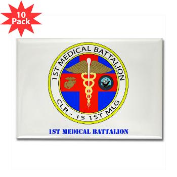 1MB - M01 - 01 - 1st Medical Battalion with Text Rectangle Magnet (10 pack) - Click Image to Close