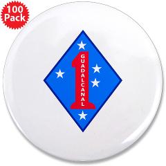 1MD - M01 - 01 - 1st Marine Division - 3.5" Button (100 pack) - Click Image to Close