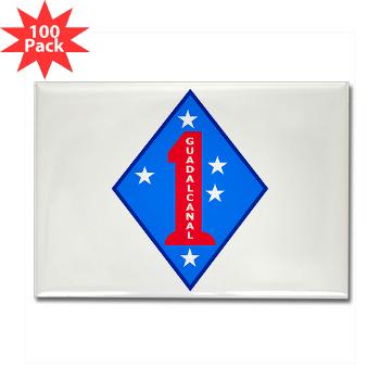 1MD - M01 - 01 - 1st Marine Division - Rectangle Magnet (100 pack) - Click Image to Close