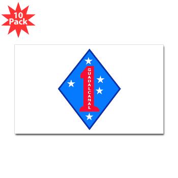 1MD - M01 - 01 - 1st Marine Division - Sticker (Rectangle 10 pk) - Click Image to Close