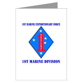 1MD - M01 - 02 - 1st Marine Division with Text - Greeting Cards (Pk of 20)