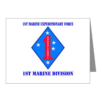 1MD - M01 - 02 - 1st Marine Division with Text - Note Cards (Pk of 20) - Click Image to Close