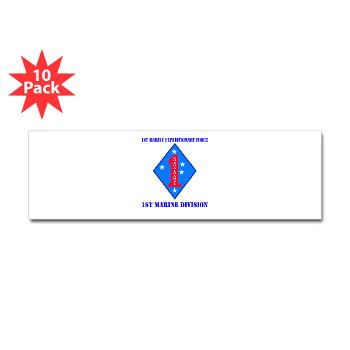 1MD - M01 - 01 - 1st Marine Division with Text - Sticker (Bumper 10 pk)