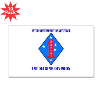 1MD - M01 - 01 - 1st Marine Division with Text - Sticker (Rectangle 10 pk)