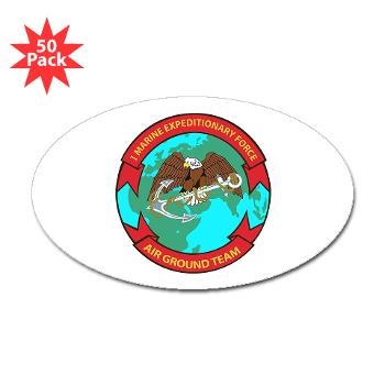 1MEF - M01 - 01 - 1st Marine Expeditionary Force - Sticker (Oval 50 pk) - Click Image to Close
