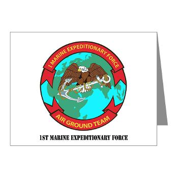 1MEF - M01 - 02 - 1st Marine Expeditionary Force with Text - Note Cards (Pk of 20)