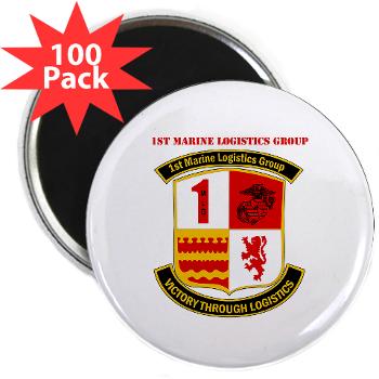 1MLG - M01 - 01 - 1st Marine Logistics Group with Text - 2.25" Magnet (100 pack)