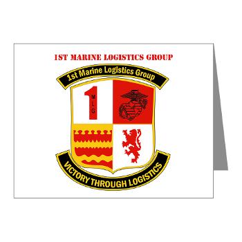 1MLG - M01 - 02 - 1st Marine Logistics Group with Text - Note Cards (Pk of 20)