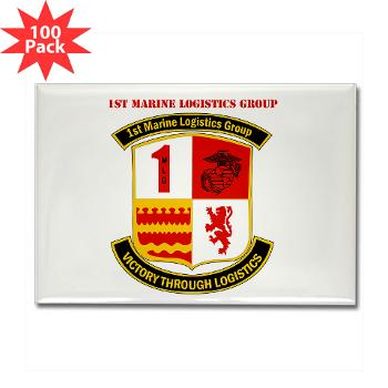 1MLG - M01 - 01 - 1st Marine Logistics Group with Text - Rectangle Magnet (100 pack) - Click Image to Close