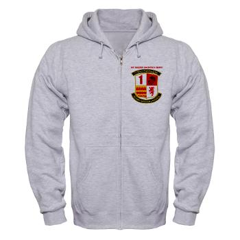 1MLG - A01 - 03 - 1st Marine Logistics Group with Text - Zip Hoodie