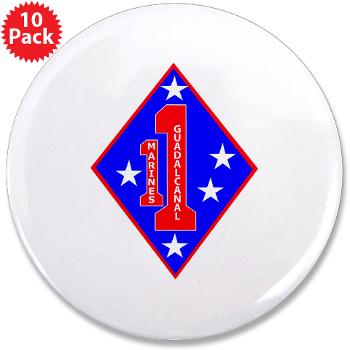 1MR - M01 - 01 - 1st Marine Regiment - 3.5" Button (10 pack)