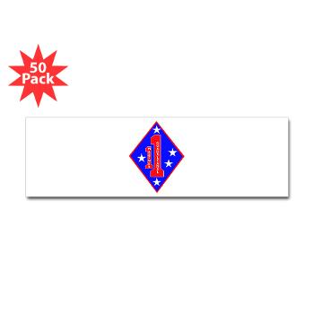 1MR - M01 - 01 - 1st Marine Regiment - Sticker (Bumper 50 pk) - Click Image to Close