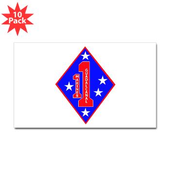 1MR - M01 - 01 - 1st Marine Regiment - Sticker (Rectangle 10 pk) - Click Image to Close