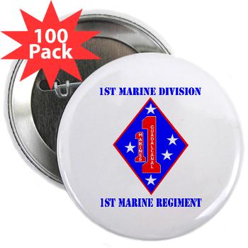 1MR - M01 - 01 - 1st Marine Regiment with Text - 2.25" Button (100 pack)