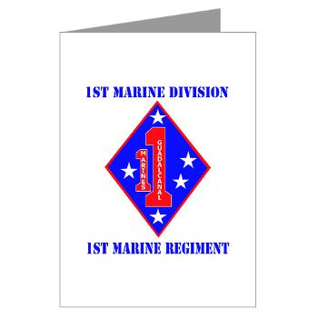 1MR - M01 - 02 - 1st Marine Regiment with Text - Greeting Cards (Pk of 10)