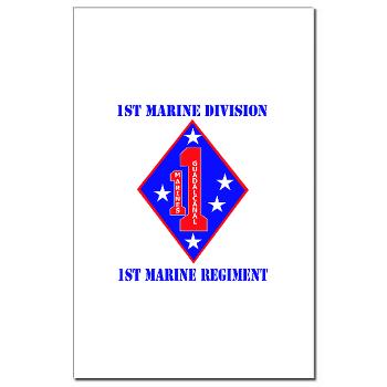 1MR - M01 - 02 - 1st Marine Regiment with Text - Mini Poster Print