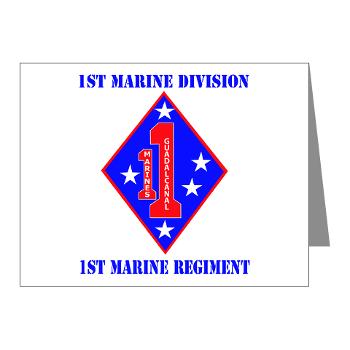 1MR - M01 - 02 - 1st Marine Regiment with Text - Note Cards (Pk of 20)