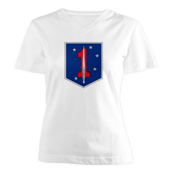 1MSOB - A01 - 04 - 1st Marine Special Operations Battalion - Women's V-Neck T-Shirt