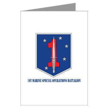 1MSOB - M01 - 02 - 1st Marine Special Operations Battalion with Text - Greeting Cards (Pk of 10)