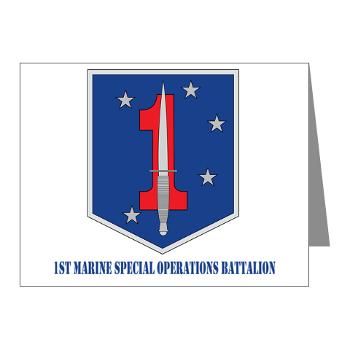 1MSOB - M01 - 02 - 1st Marine Special Operations Battalion with Text - Note Cards (Pk of 20)