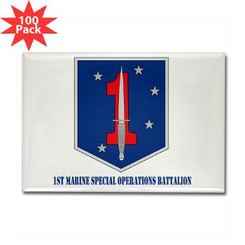 1MSOB - M01 - 01 - 1st Marine Special Operations Battalion with Text - Rectangle Magnet (100 pack) - Click Image to Close