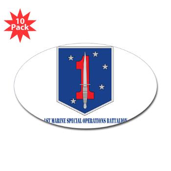 1MSOB - M01 - 01 - 1st Marine Special Operations Battalion with Text - Sticker (Oval 50 pk)