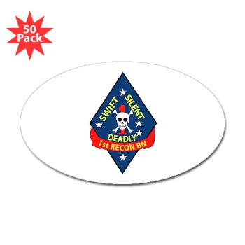 1RB - M01 - 01 - 1st Reconnaissance Battalion Sticker (Oval 50 pk)