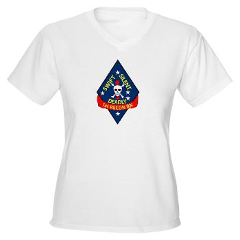 1RB - A01 - 04 - 1st Reconnaissance Battalion Women's V-Neck T-Shirt