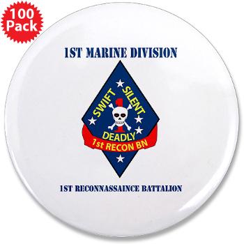 1RB - M01 - 01 - 1st Reconnaissance Battalion with Text 3.5" Button (100 pack) - Click Image to Close