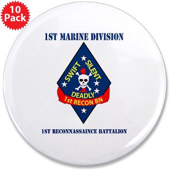 1RB - M01 - 01 - 1st Reconnaissance Battalion with Text 3.5" Button (10 pack)