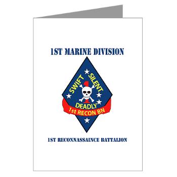 1RB - M01 - 02 - 1st Reconnaissance Battalion with Text Greeting Cards (Pk of 10)