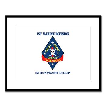 1RB - M01 - 02 - 1st Reconnaissance Battalion with Text Large Framed Print