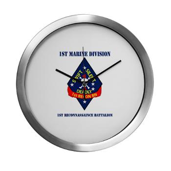 1RB - M01 - 03 - 1st Reconnaissance Battalion with Text Modern Wall Clock