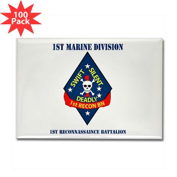 1RB - M01 - 01 - 1st Reconnaissance Battalion with Text Rectangle Magnet (100 pack)