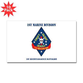 1RB - M01 - 01 - 1st Reconnaissance Battalion with Text Sticker (Rectangle 10 pk)