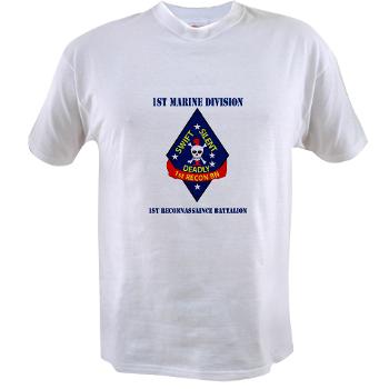 1RB - A01 - 04 - 1st Reconnaissance Battalion with Text Value T-Shirt - Click Image to Close